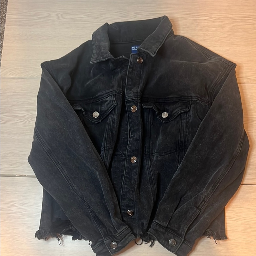 Black distressed Denim Jacket